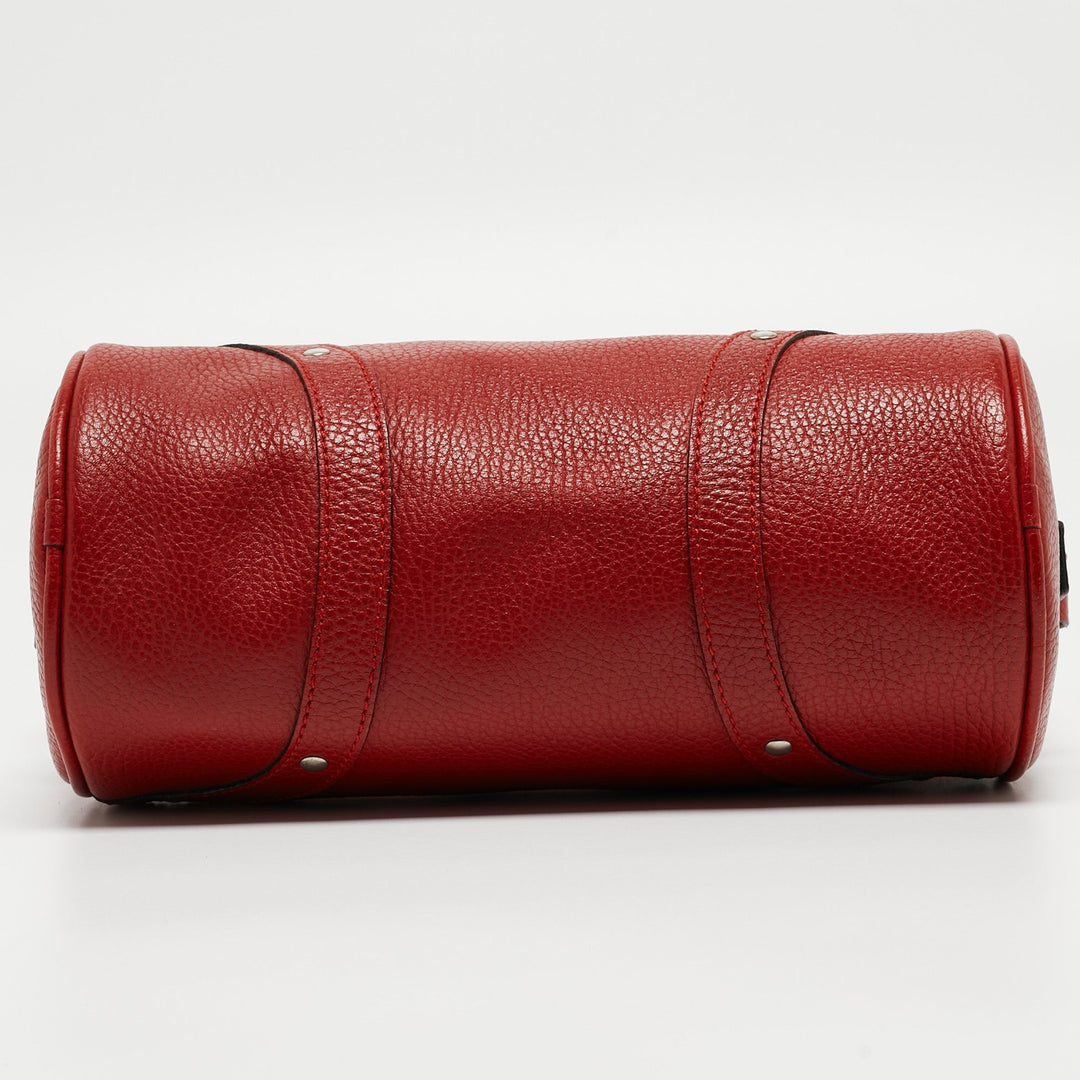 Burberry Red Leather Barrel Bag