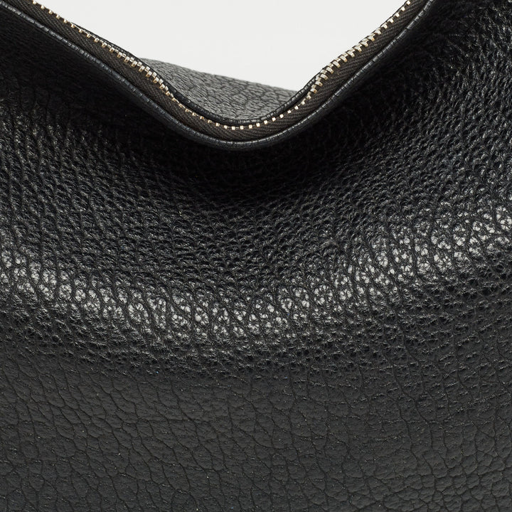 BURBERRY Black Pebbled Leather Ledbury Hobo