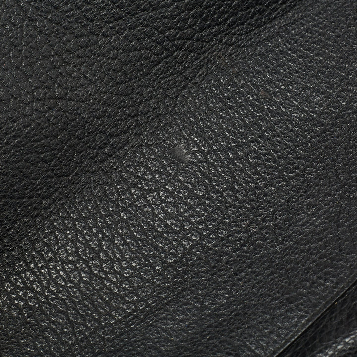 BURBERRY Black Pebbled Leather Ledbury Hobo