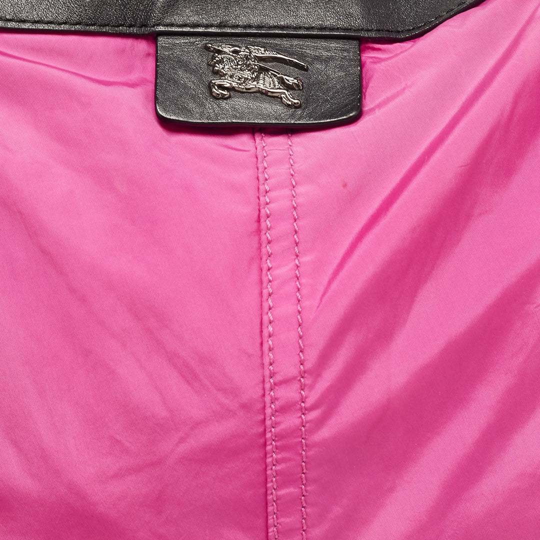 BURBERRY Magenta Nylon and Leather Buckleigh Tote