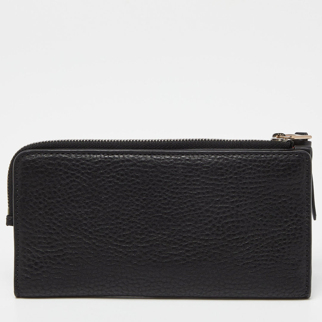 BURBERRY Black Leather Zip Bifold Wallet