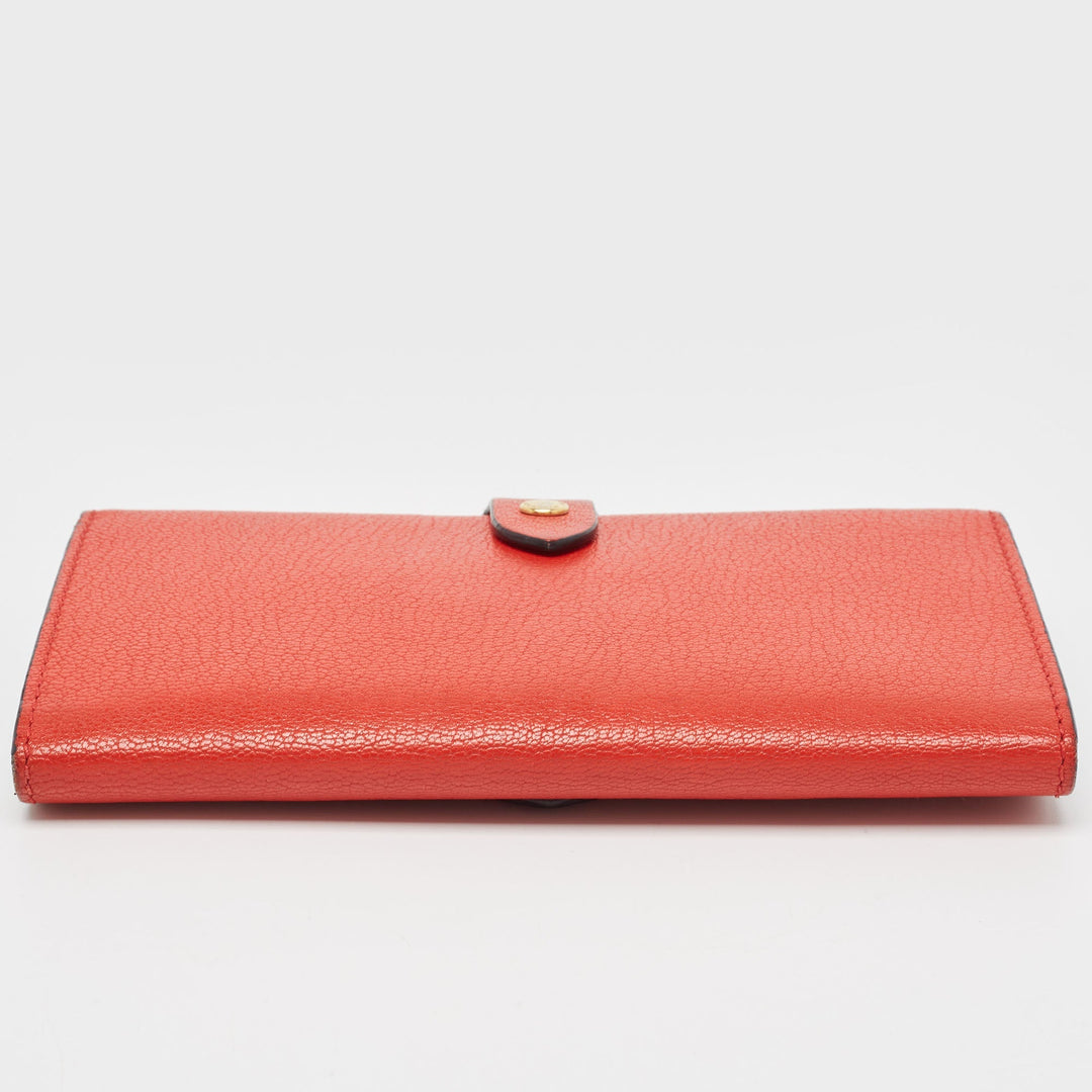 BURBERRY Red Leather Harlow Continental Wallet