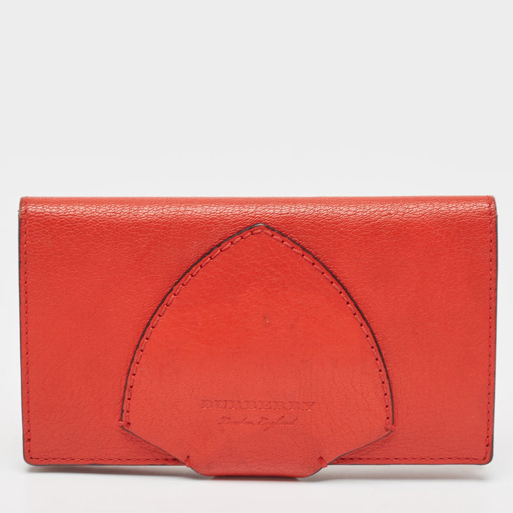 BURBERRY Red Leather Harlow Continental Wallet