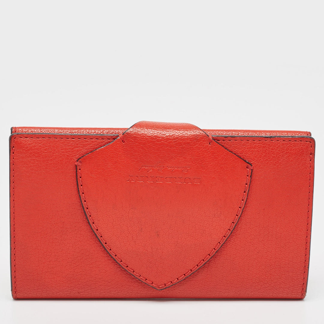 BURBERRY Red Leather Harlow Continental Wallet
