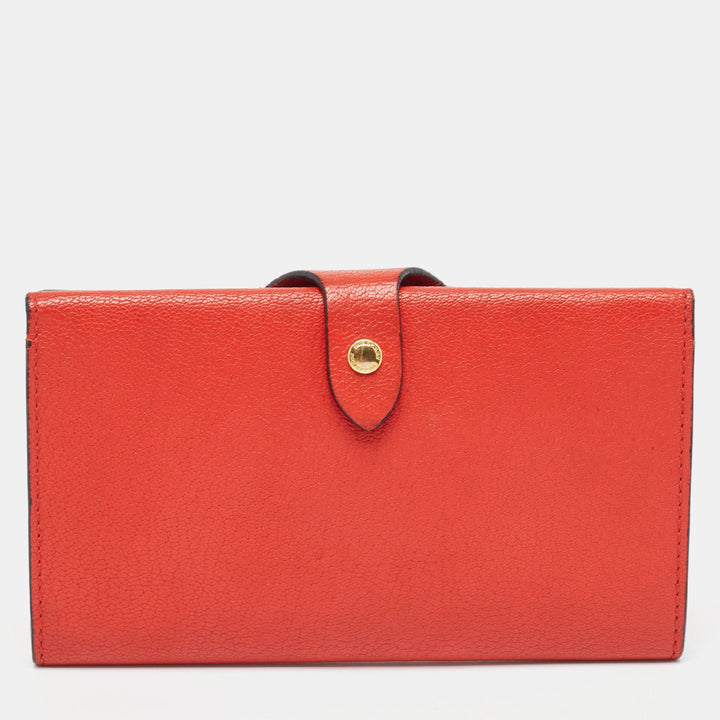 BURBERRY Red Leather Harlow Continental Wallet