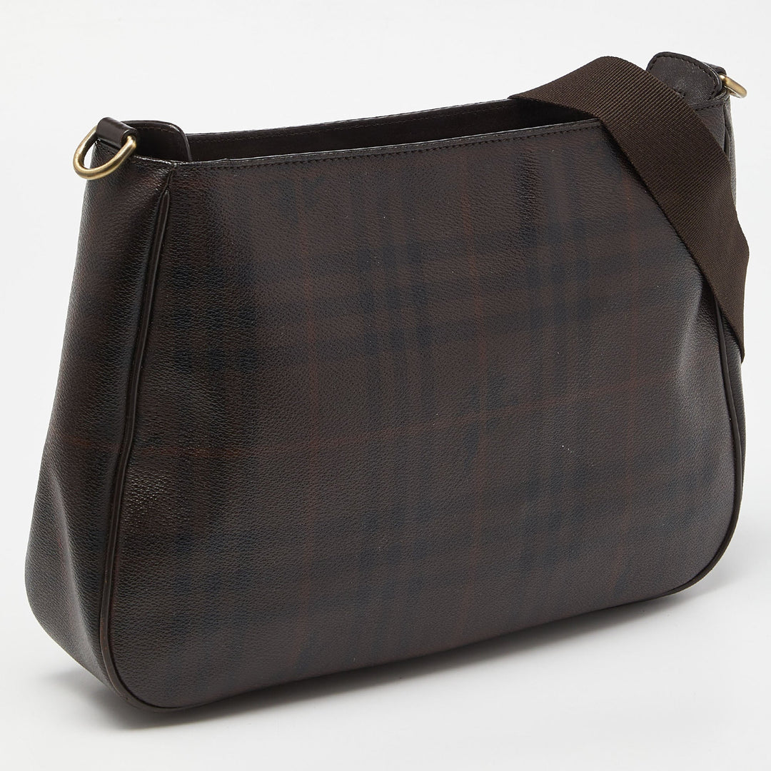 Burberry Brown Haymarket Check PVC Hobo