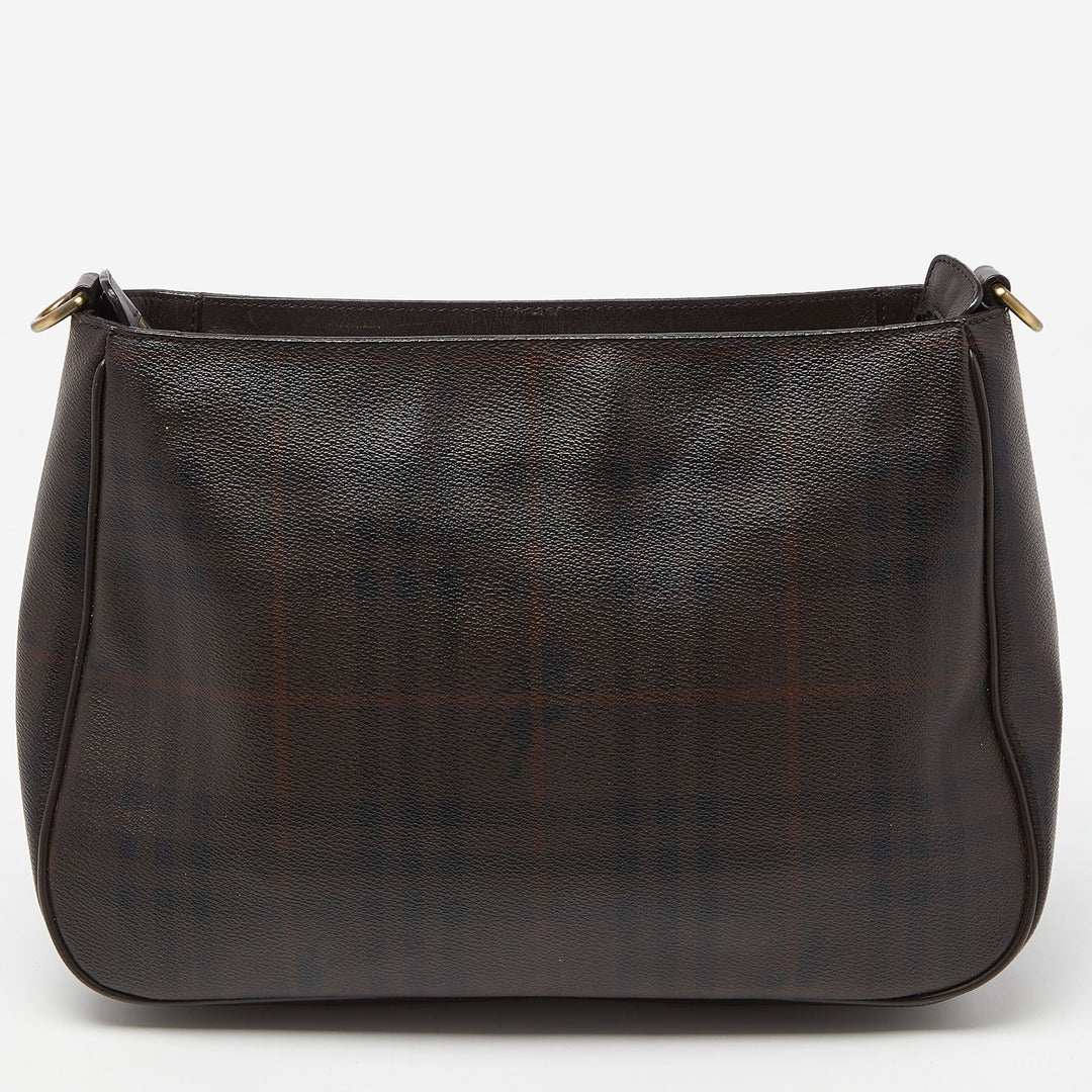Burberry Brown Haymarket Check PVC Hobo