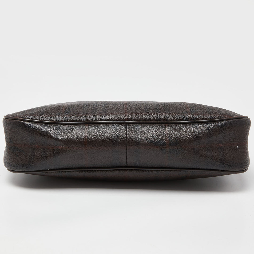 Burberry Brown Haymarket Check PVC Hobo