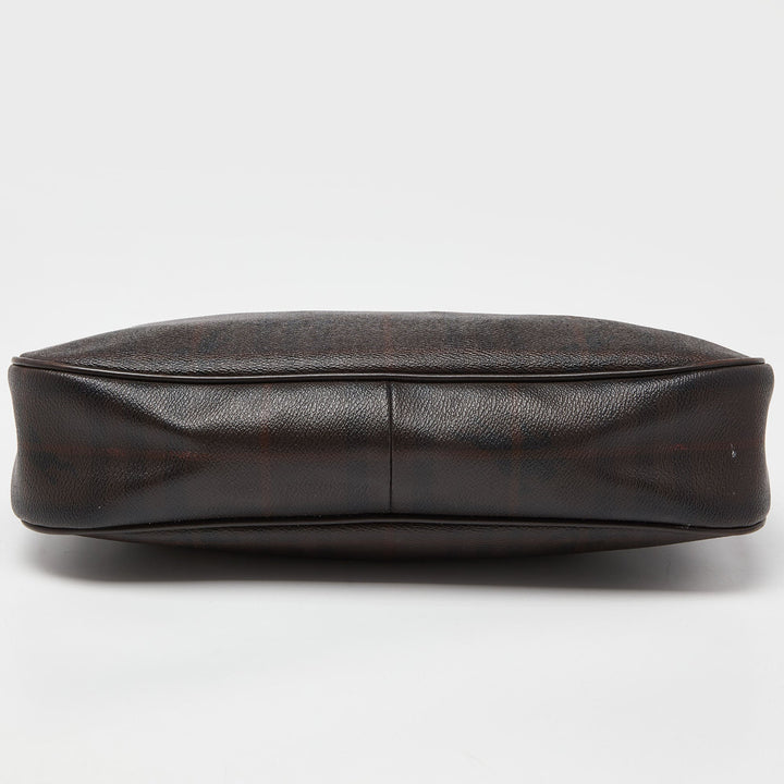 Burberry Brown Haymarket Check PVC Hobo