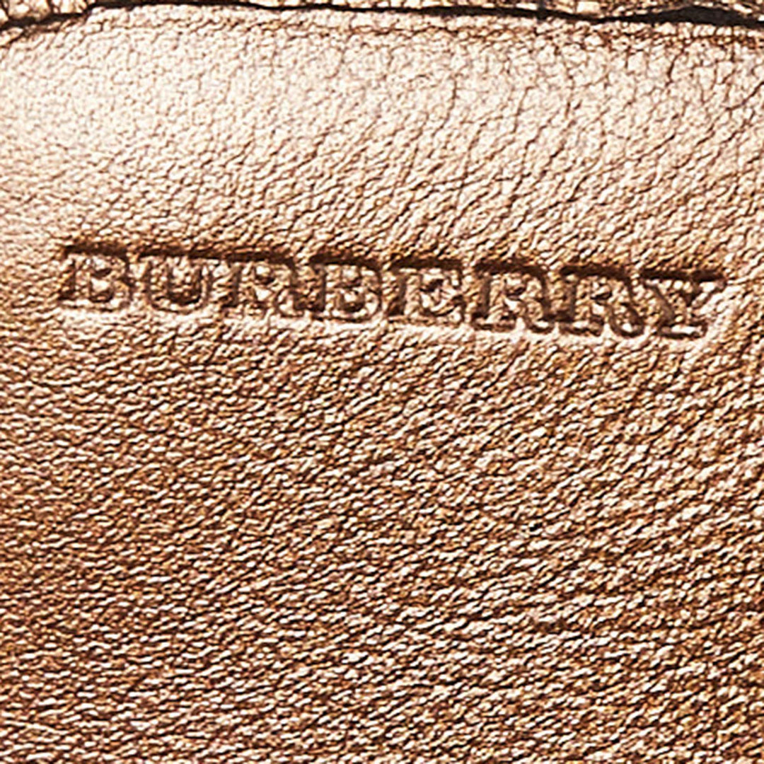 BURBERRY Beige/Metallic Nova Check PVC,Leather and Suede Flap Continental Wallet