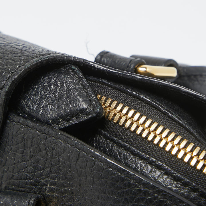 Burberry Black Leather Padlock Flap Satchel