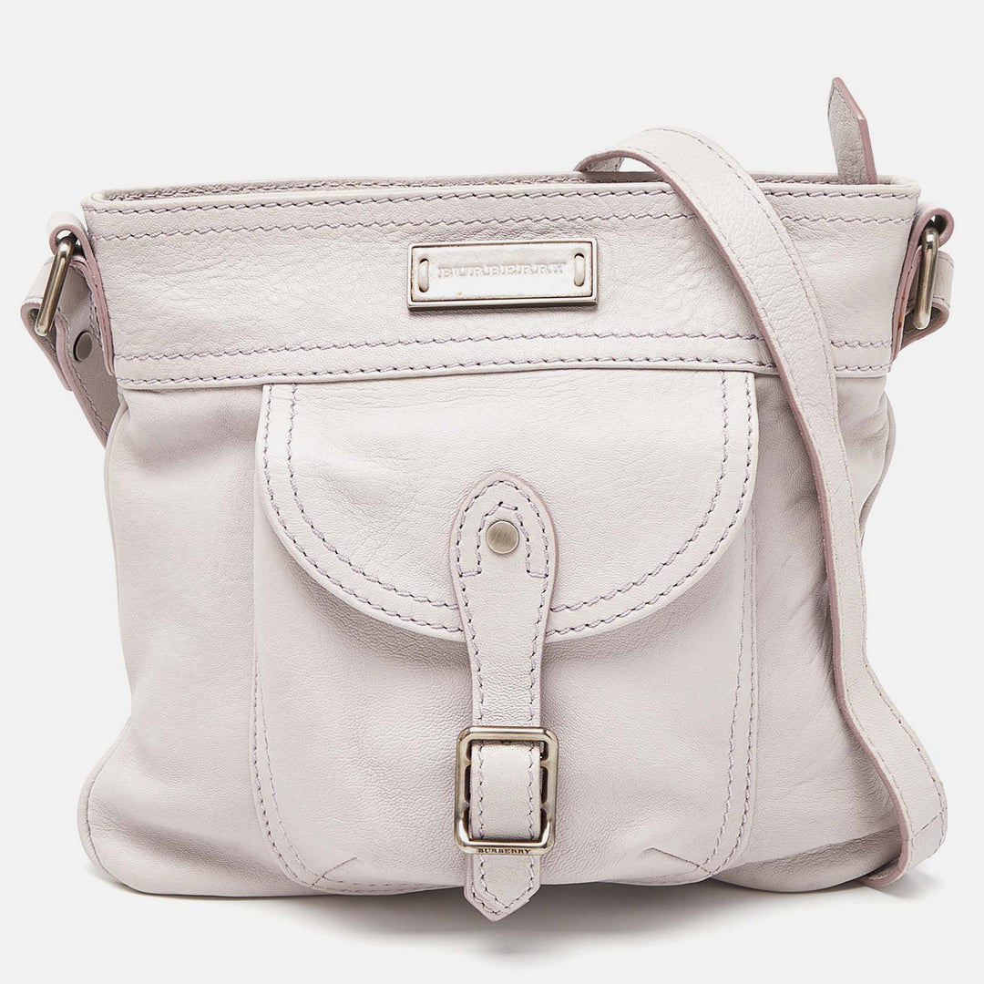 Top Quality Burberry Lavender Leather Crossbody Bag w/Wallet