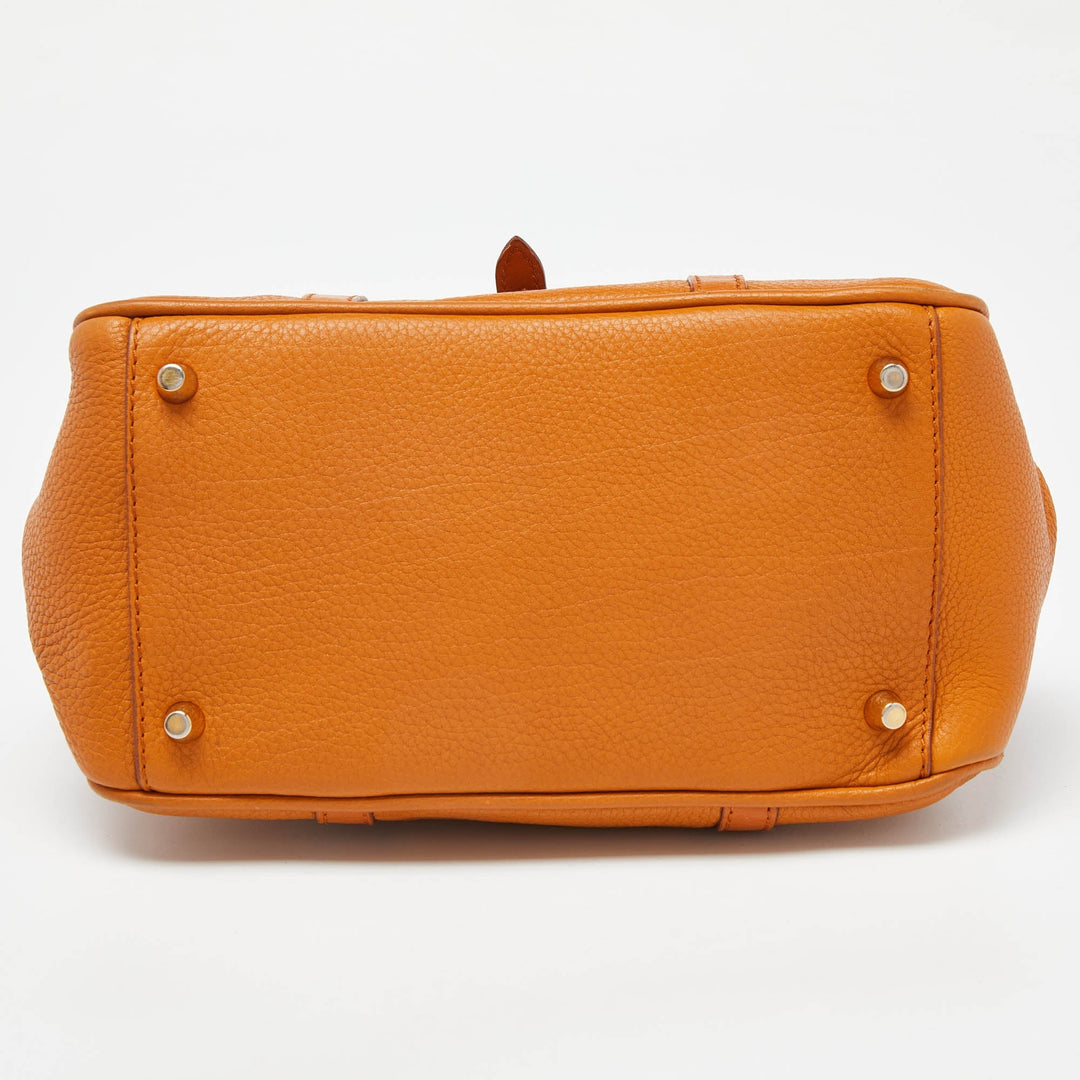 BURBERRY Orange Leather Bow Satchel