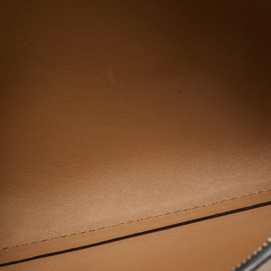 Burberry Brown/White Leather Bicolor Clutch