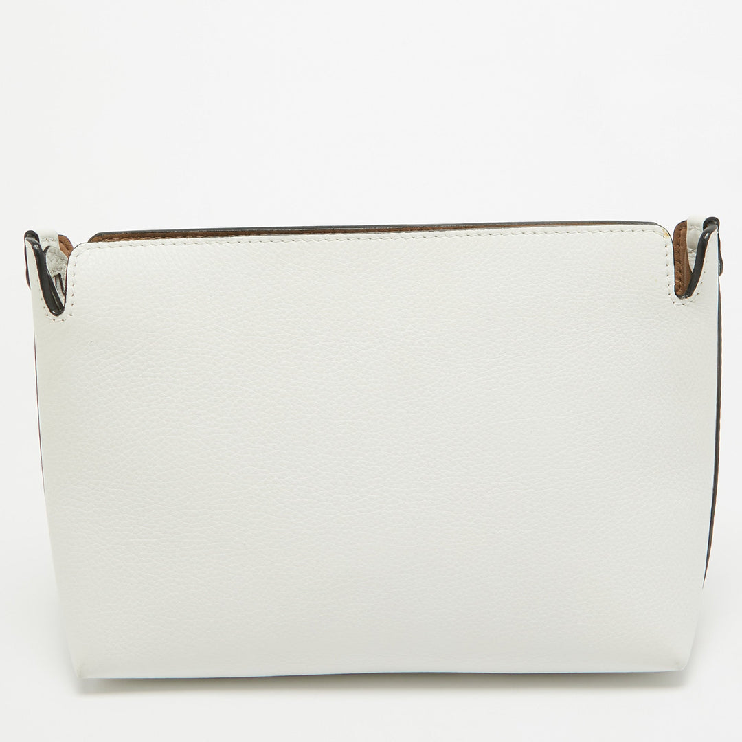 Burberry Brown/White Leather Bicolor Clutch