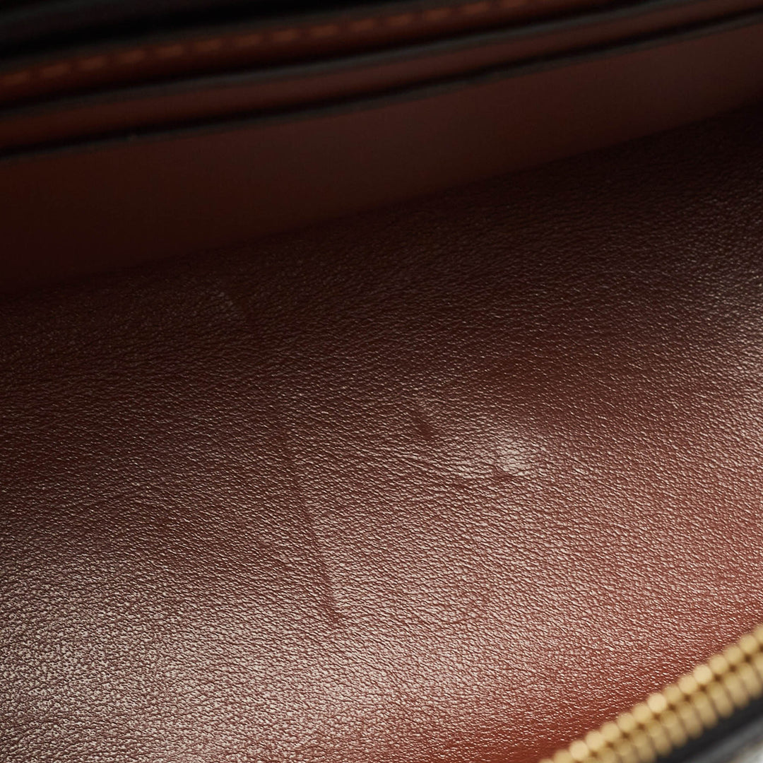 BURBERRY Brown TB Monogram Coated Canvas and Leather Hackberry Crossbody Bag