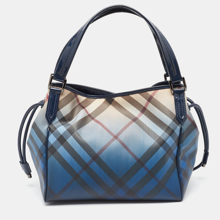 BURBERRY Blue Ombre Supernova Check PVC Bilmore Tote