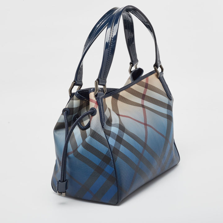 BURBERRY Blue Ombre Supernova Check PVC Bilmore Tote