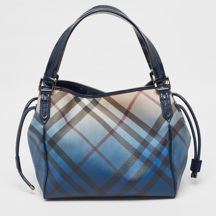 BURBERRY Blue Ombre Supernova Check PVC Bilmore Tote