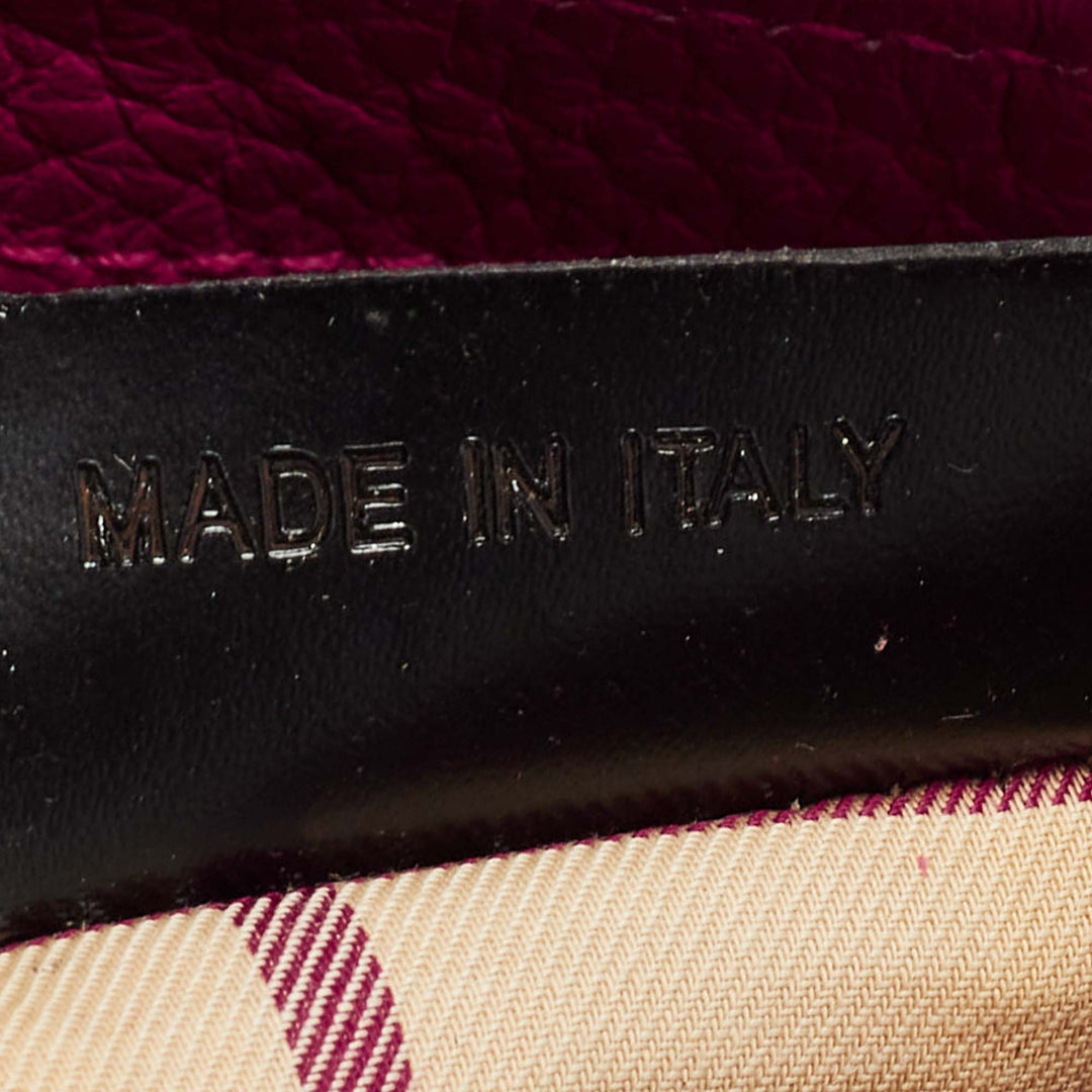 Burberry Dark Pink Leather Shoulder Bag