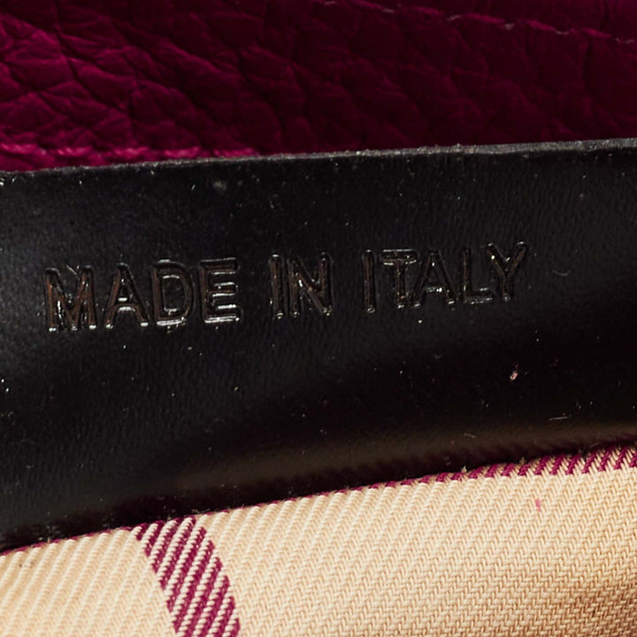 Burberry Dark Pink Leather Shoulder Bag