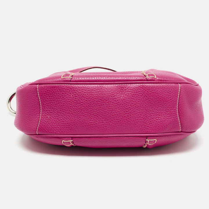 Burberry Dark Pink Leather Shoulder Bag