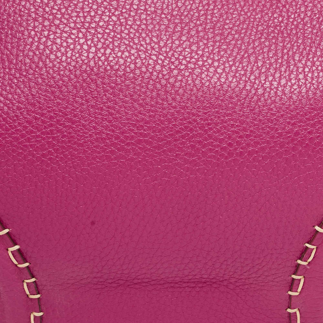 Burberry Dark Pink Leather Shoulder Bag