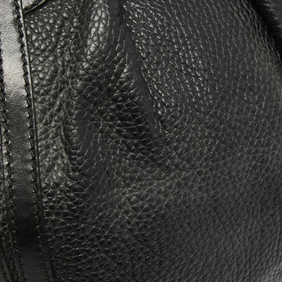 BURBERRY Black Leather Bridle Whipstitch Tote