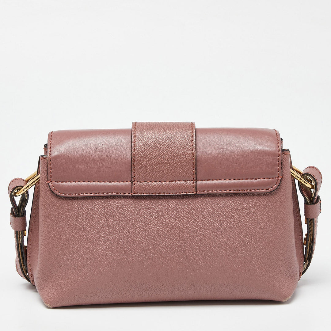 BURBERRY Blush Pink Leather Small Buckle Crossbody Bag