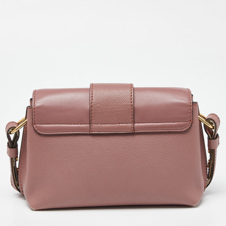 BURBERRY Blush Pink Leather Small Buckle Crossbody Bag