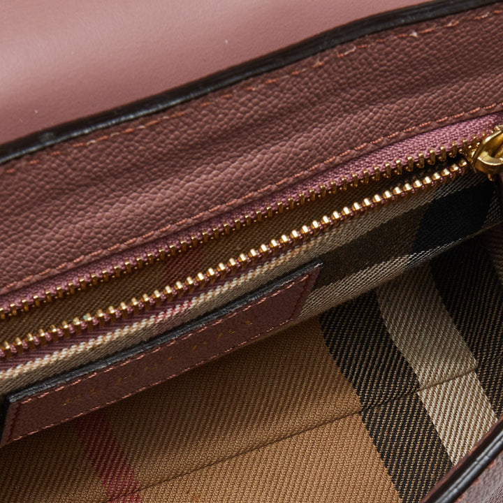 BURBERRY Blush Pink Leather Small Buckle Crossbody Bag