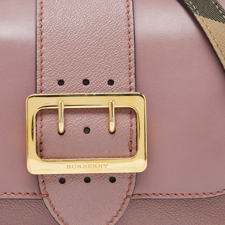 BURBERRY Blush Pink Leather Small Buckle Crossbody Bag