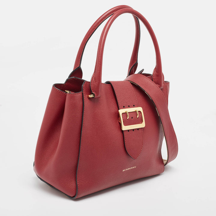 Top Quality Burberry Red Leather Buckle Tote