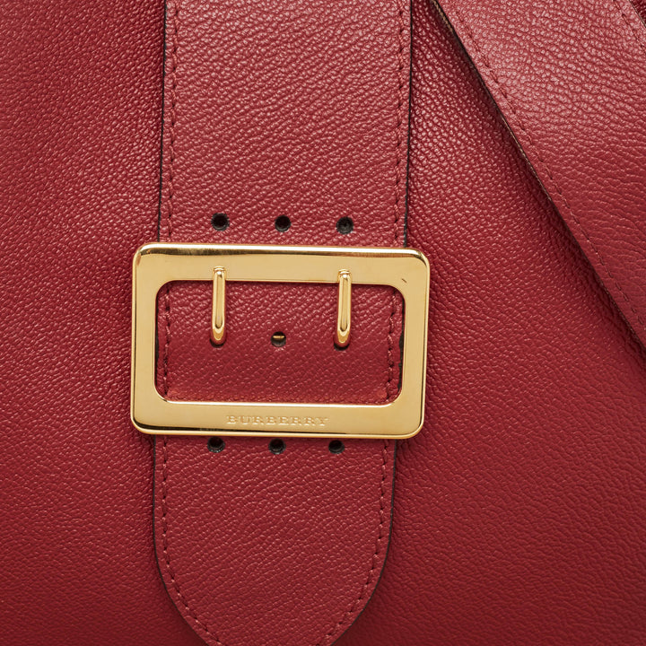 Burberry Red Leather Buckle Tote