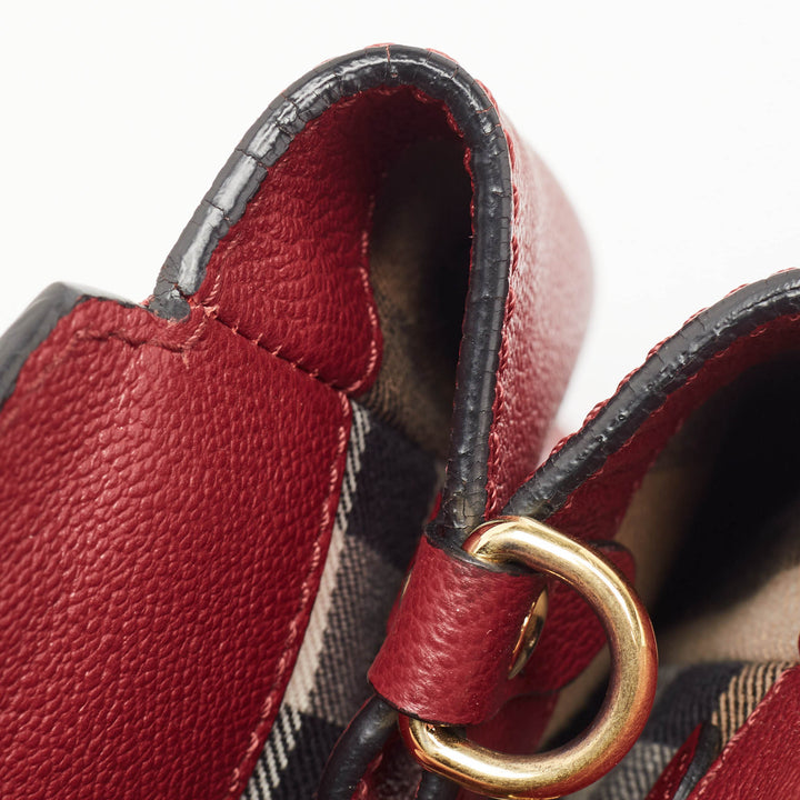 Burberry Red Leather Buckle Tote