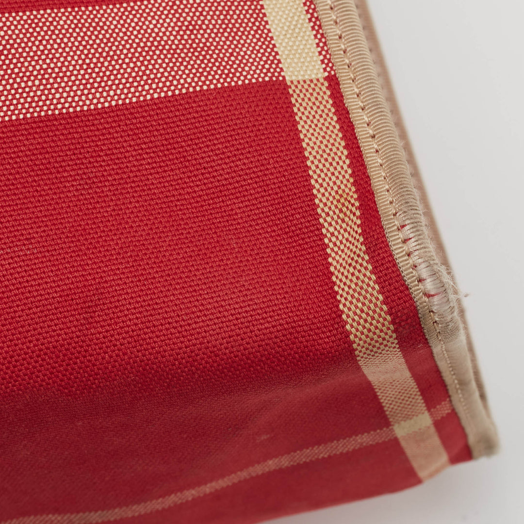 BURBERRY Red/Beige Check Canvas Tote