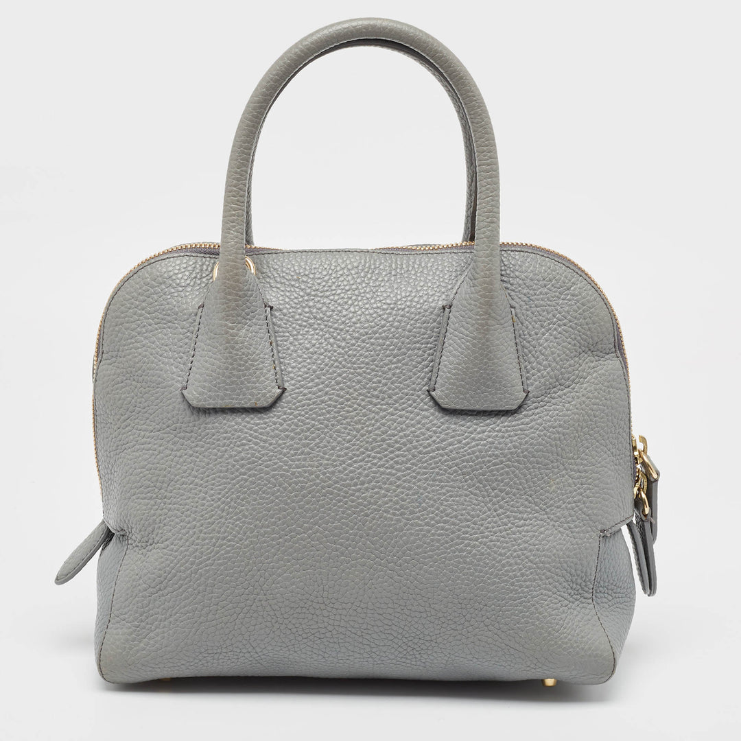 BURBERRY Grey Leather Greenwood Satchel