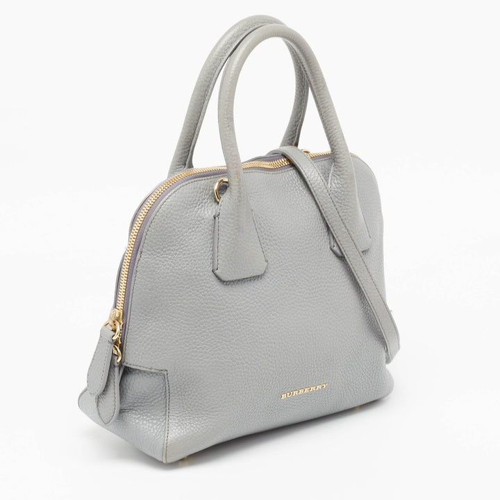 BURBERRY Grey Leather Greenwood Satchel