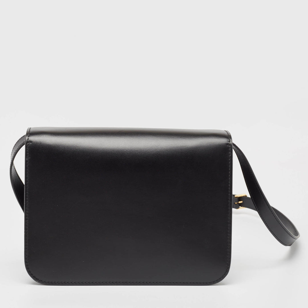BURBERRY Black Leather Medium TB Shoulder Bag