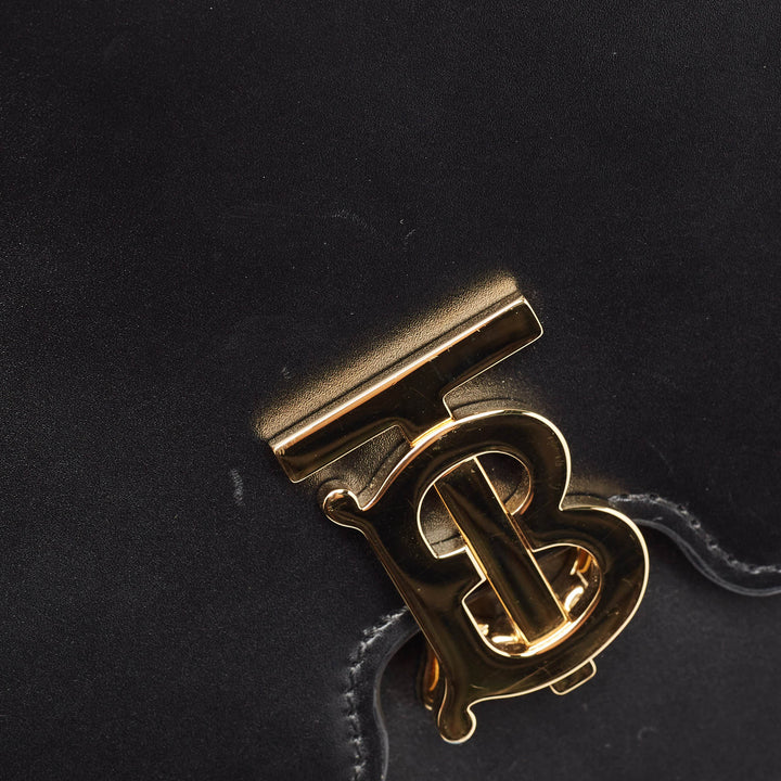 BURBERRY Black Leather Medium TB Shoulder Bag
