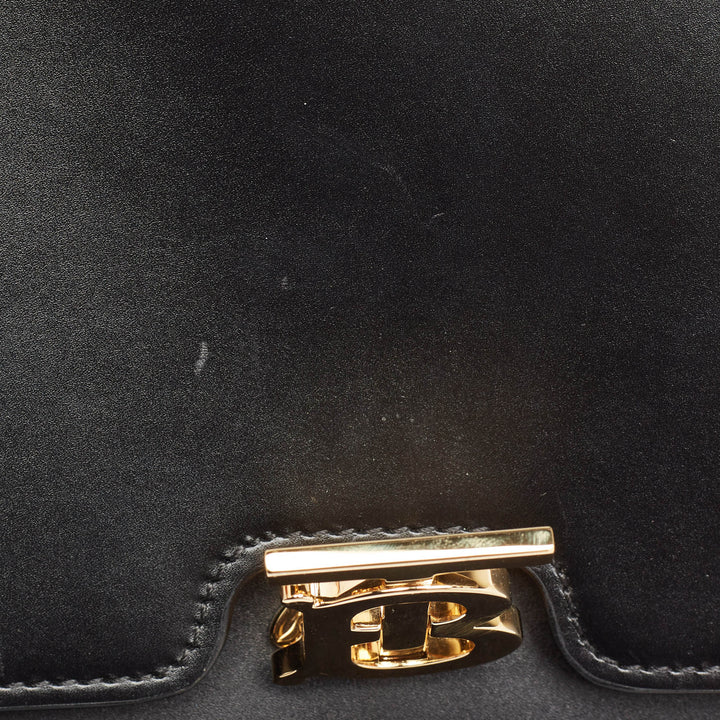 BURBERRY Black Leather Medium TB Shoulder Bag