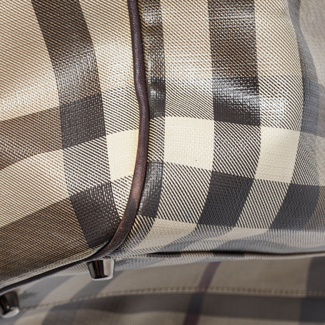 Burberry Smoked Check Coated Canvas and Leather Small Canterbury Tote