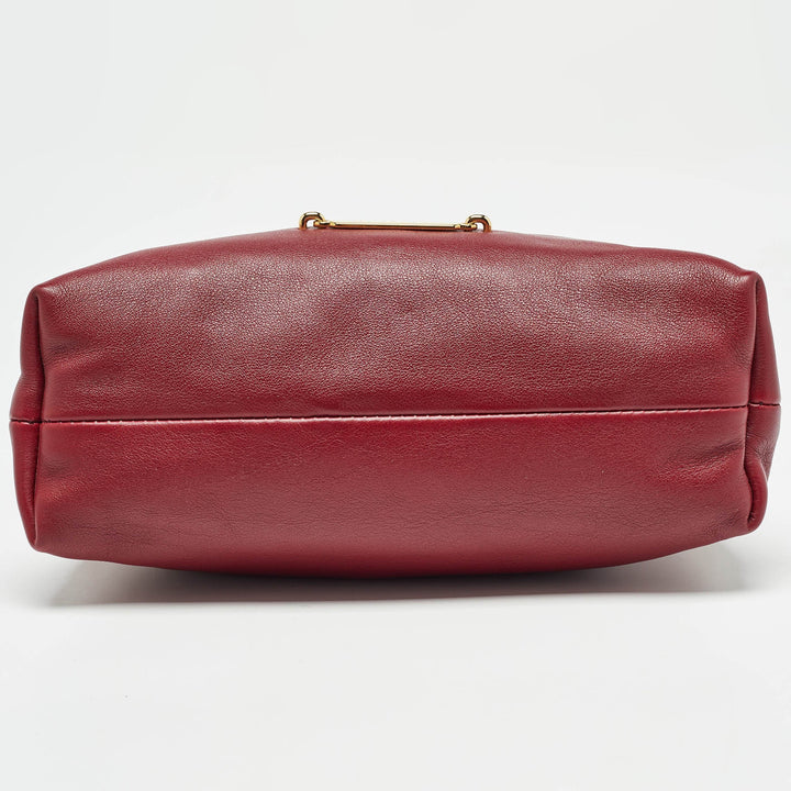 BURBERRY Burgundy/Beige House Check Canvas and Leather Little Crush Crossbody Bag
