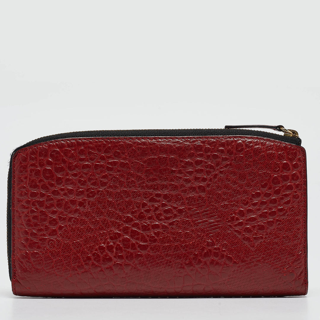 BURBERRY Red Leather Alvington Continental Wallet