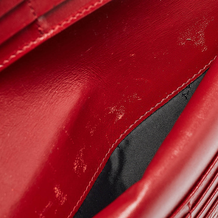 BURBERRY Red Leather Alvington Continental Wallet