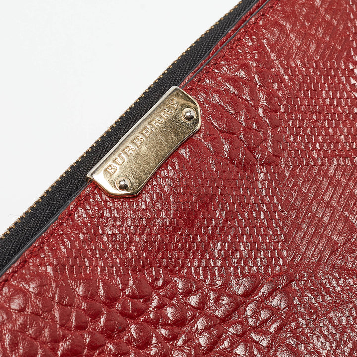 BURBERRY Red Leather Alvington Continental Wallet