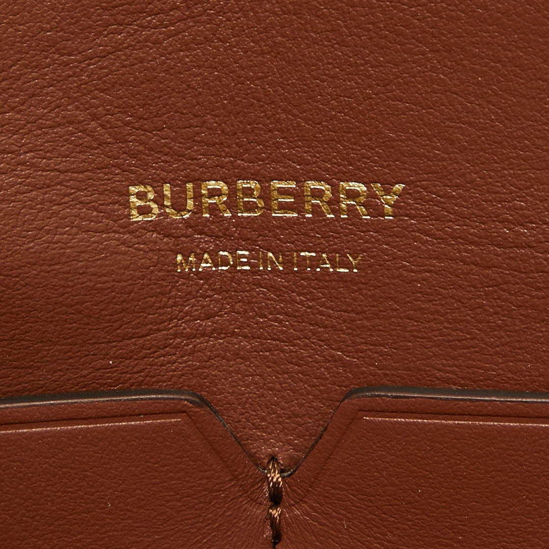 BURBERRY Off White Canvas Large Society Tote