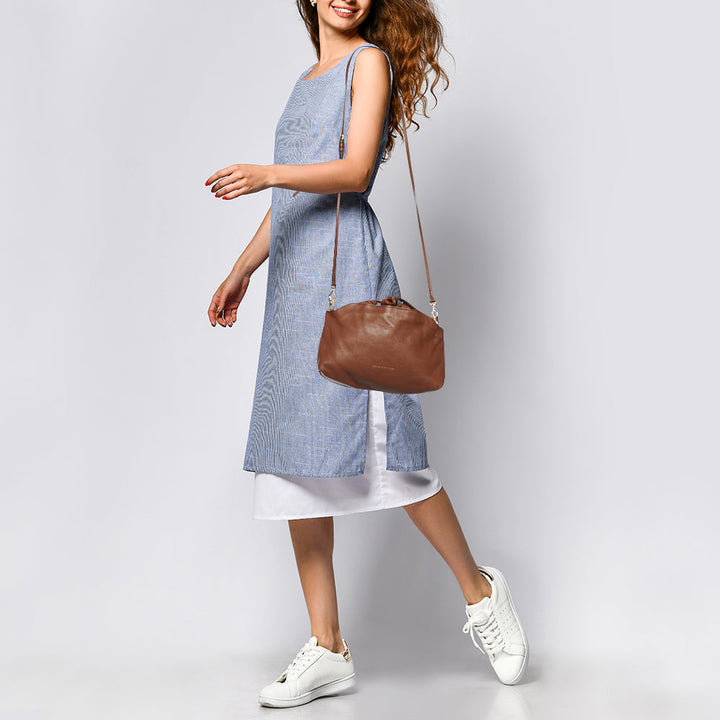 BURBERRY Brown/Beige Canvas and Leather Little Crush Crossbody Bag