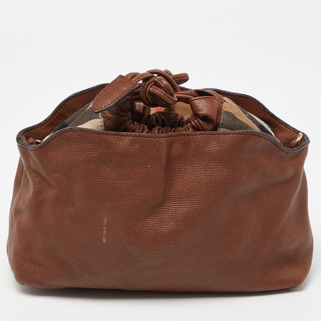 BURBERRY Brown/Beige Canvas and Leather Little Crush Crossbody Bag