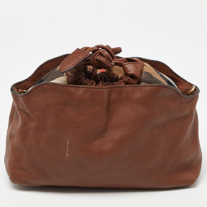 BURBERRY Brown/Beige Canvas and Leather Little Crush Crossbody Bag